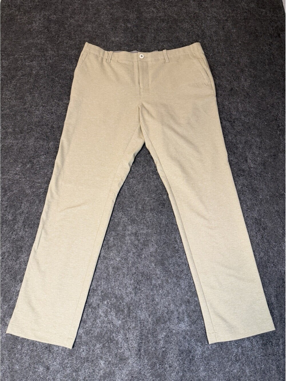 Tommy Bahama Men’s 36x32 Beige Khaki Performance Pants Flat Front Stretch